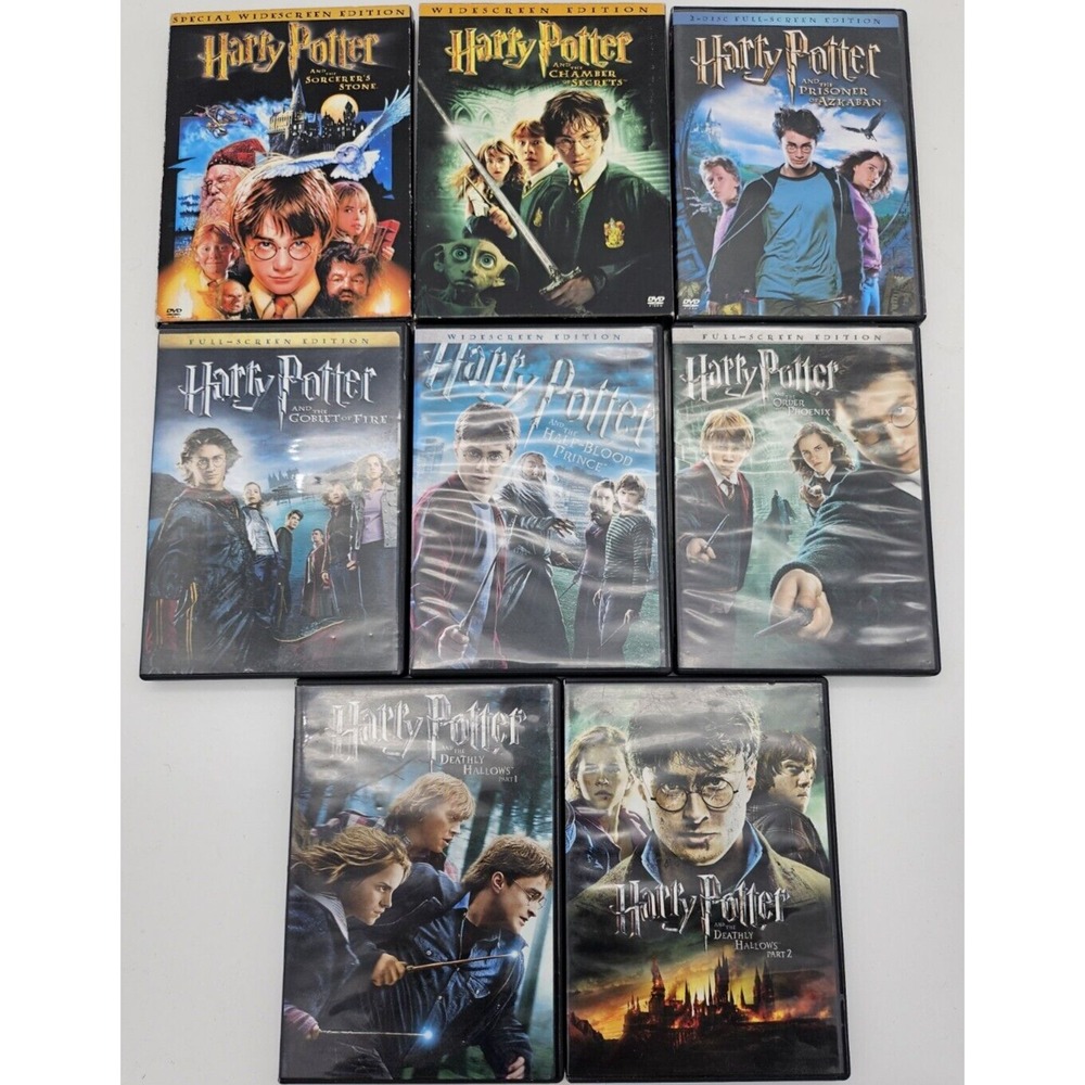 Harry Potter Set 8 DVD ALL 7 YEARS MOVIES COLLECTION LOT HOGWARTS WIZARDS LOT